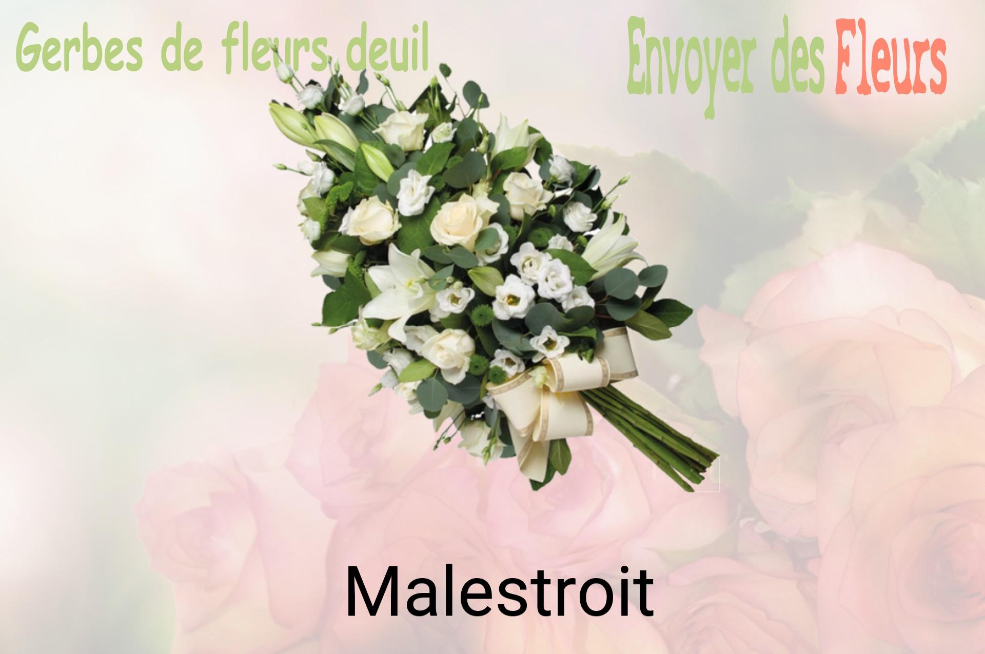 Gerbe de fleurs de deuil livrée à Malestroit